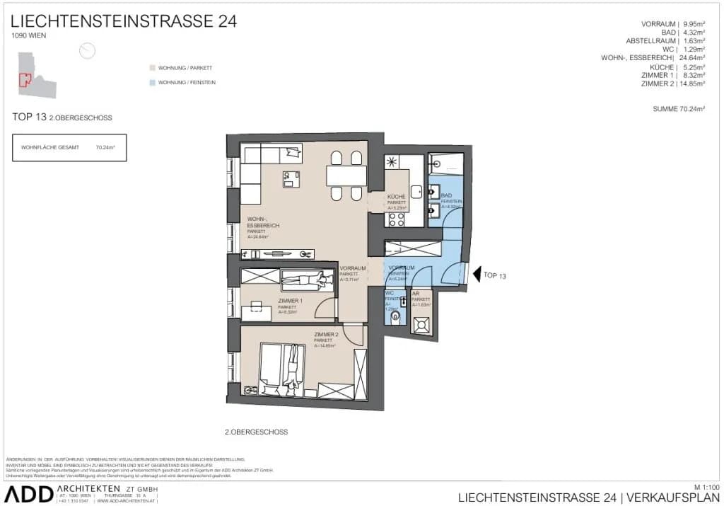 3-Zimmer-Wohnung kaufen in Wien – 70,24 m², € 573.000 – Bild 7 von 7