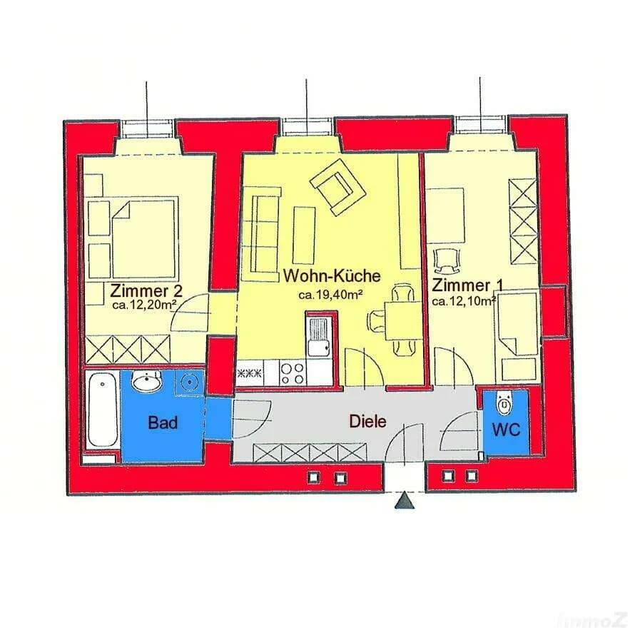 3-Zimmer-Wohnung mieten in Graz – 58 m², € 708