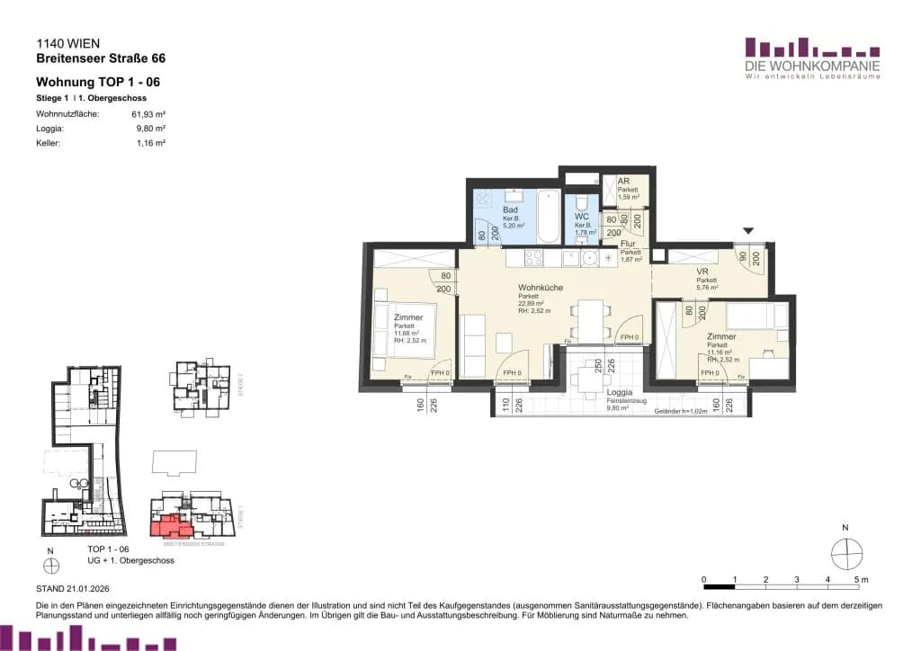 3-Zimmer-Wohnung kaufen in Wien – 61,93 m², € 454.900 – Bild 10 von 10