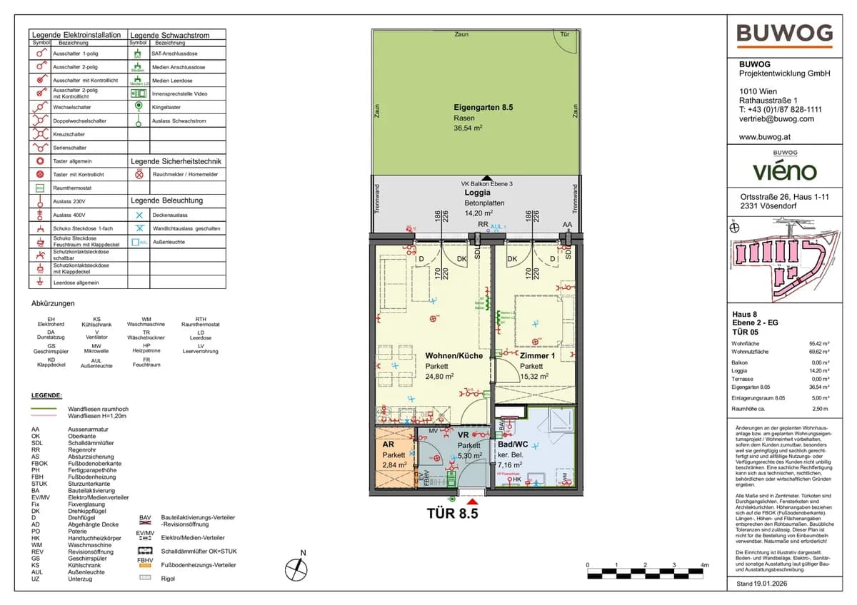 2-Zimmer-Wohnung mieten in Mödling – 55,42 m², € 1.380 – Bild 2 von 12