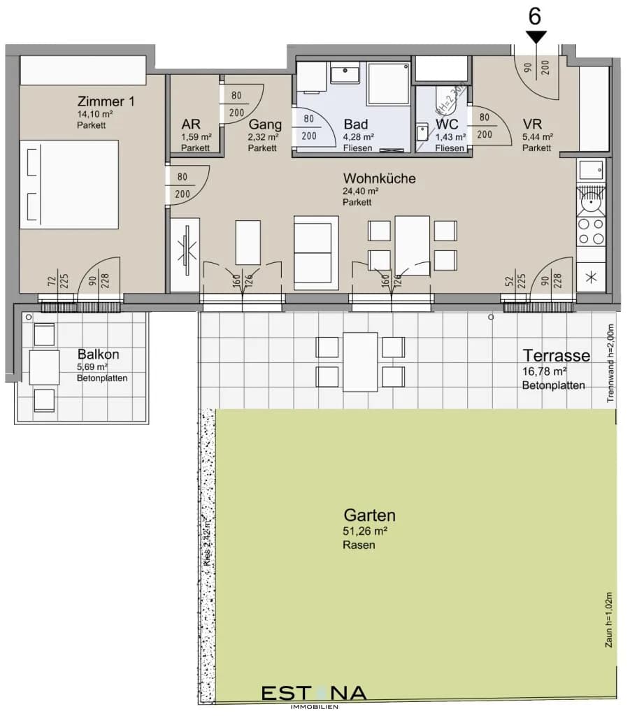 2-Zimmer-Wohnung kaufen in Wien – 53,43 m², € 454.000 – Bild 22 von 22