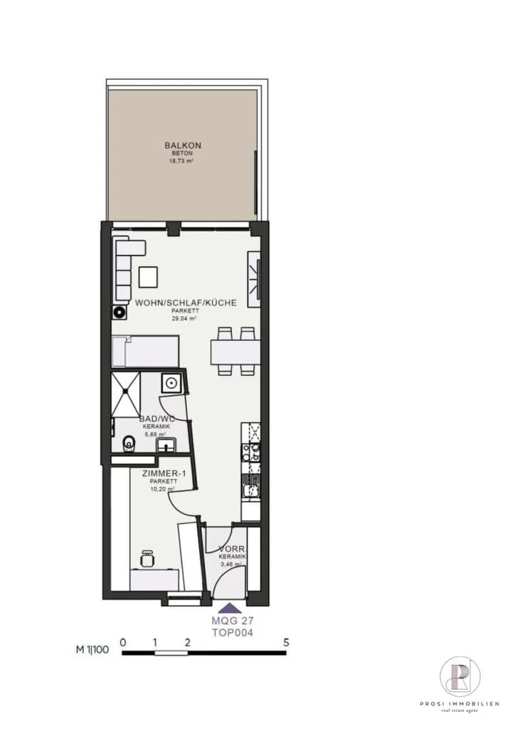 2-Zimmer-Wohnung mieten in Graz – 48,35 m², € 694 – Bild 5 von 5