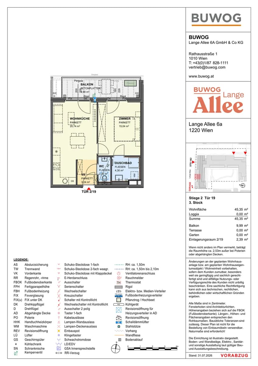 2-Zimmer-Wohnung kaufen in Wien – 45,35 m², € 300.000 – Bild 12 von 12
