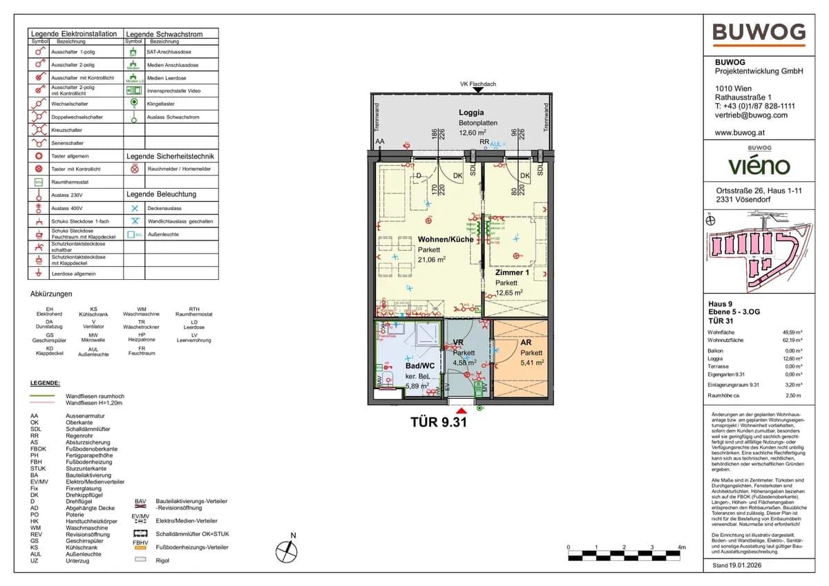 2-Zimmer-Wohnung mieten in Mödling – 49,59 m², € 1.181 – Bild 2 von 12