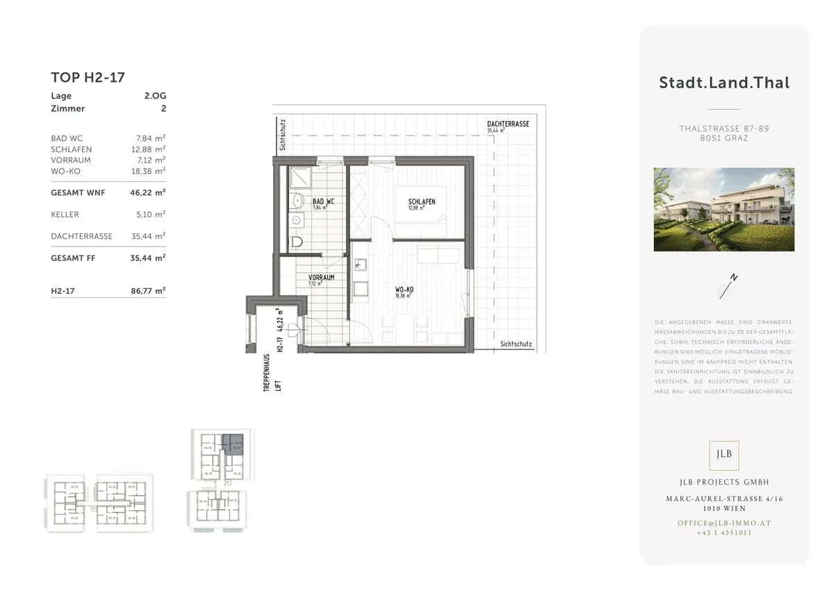 2-Zimmer-Wohnung kaufen in Graz – 46,31 m², € 179.592 – Bild 2 von 6