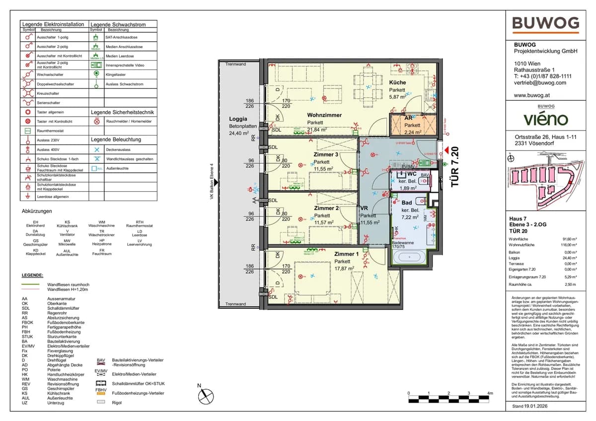 4-Zimmer-Wohnung mieten in Mödling – 91,6 m², € 2.213 – Bild 2 von 12
