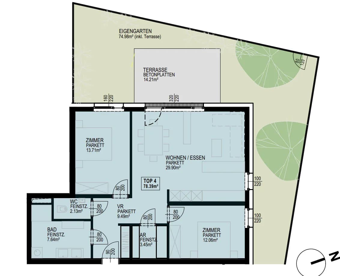 3-Zimmer-Wohnung kaufen in Mödling – 78,87 m², € 491.600 – Bild 3 von 12