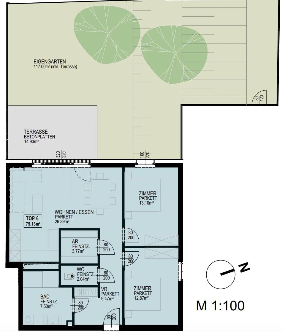 3-Zimmer-Wohnung kaufen in Mödling – 75,17 m², € 486.500 – Bild 3 von 12