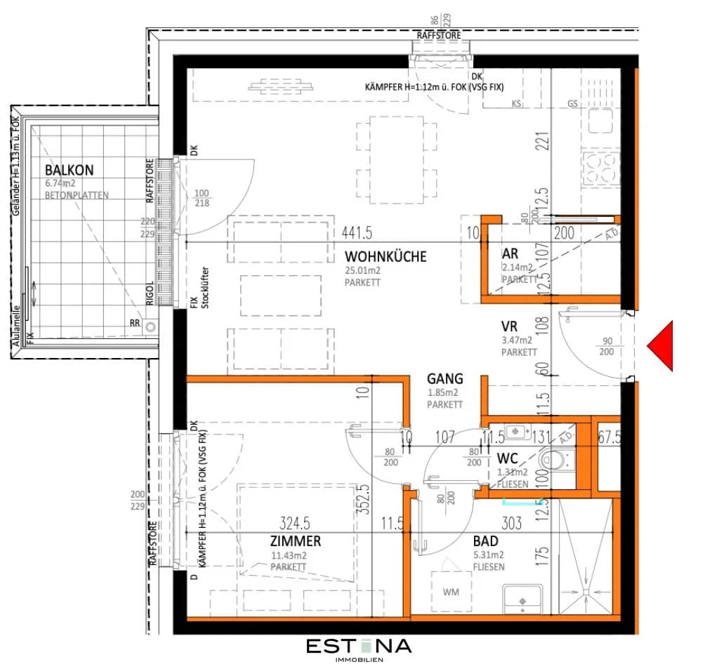 2-Zimmer-Wohnung kaufen in Wien – 50,53 m², € 324.000 – Bild 14 von 14