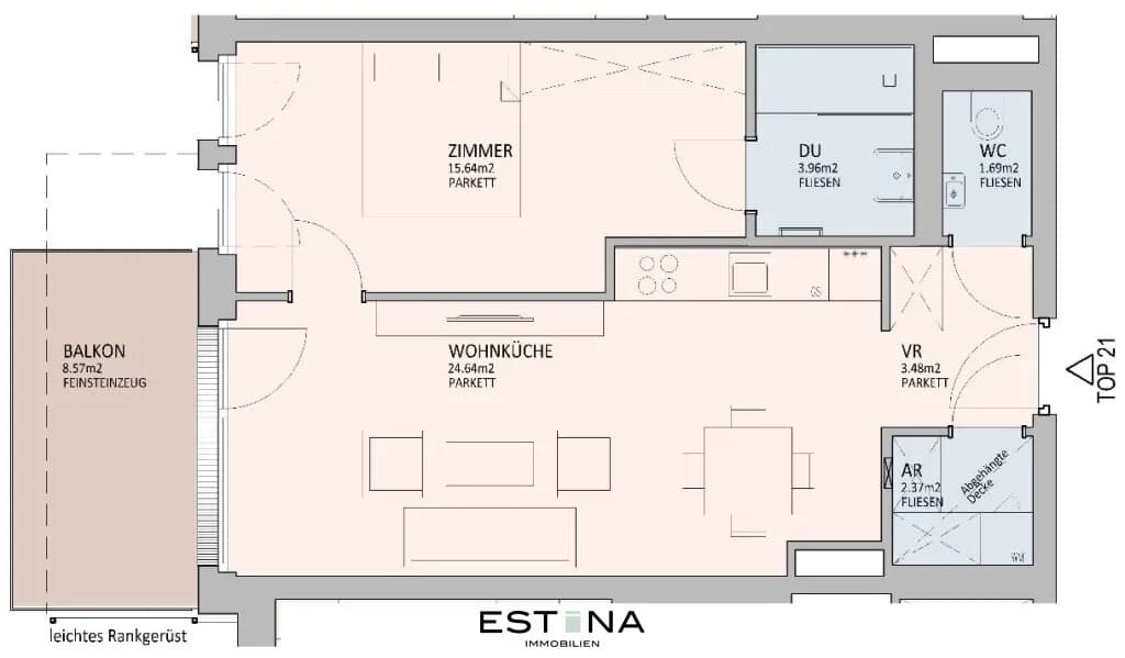 2-Zimmer-Wohnung kaufen in Wien – 51,7 m², € 450.000 – Bild 13 von 13