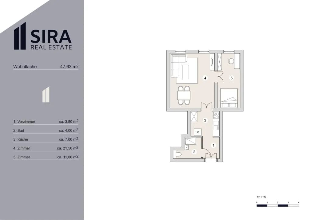 2-Zimmer-Wohnung kaufen in Wien – 47,63 m², € 279.000 – Bild 7 von 7