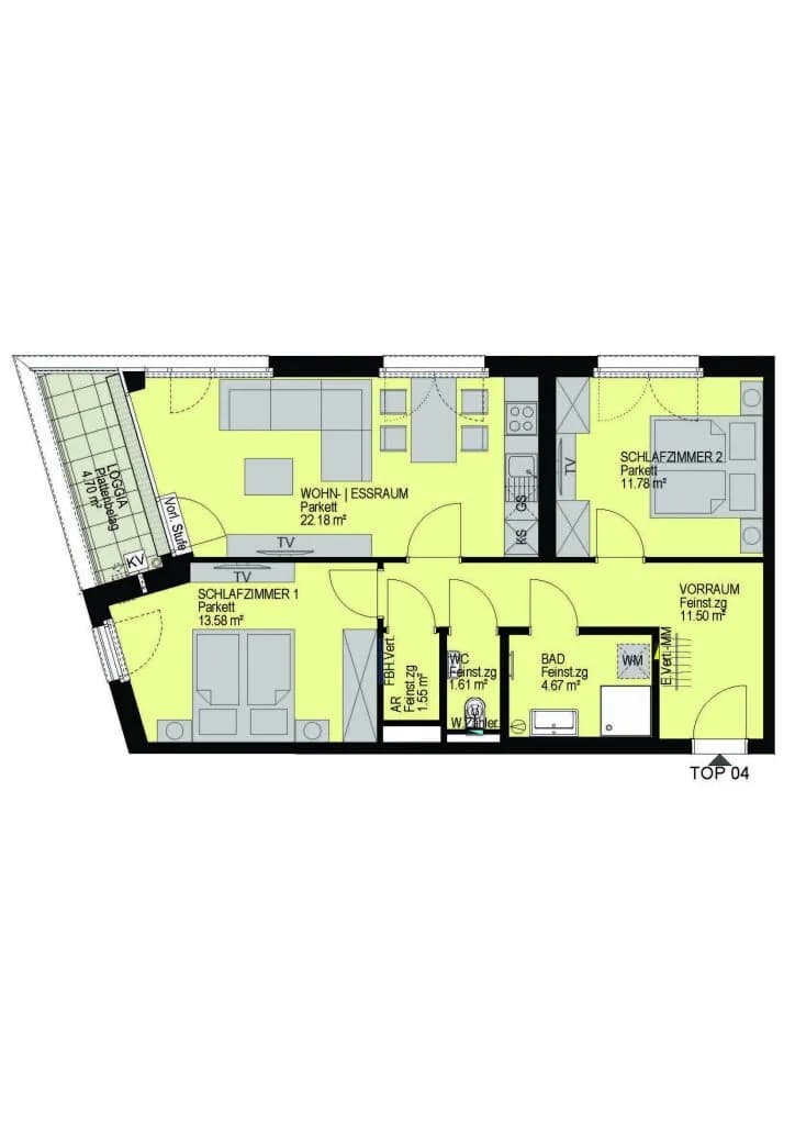 3-Zimmer-Wohnung kaufen in Wien – 67,19 m², € 418.700 – Bild 2 von 6