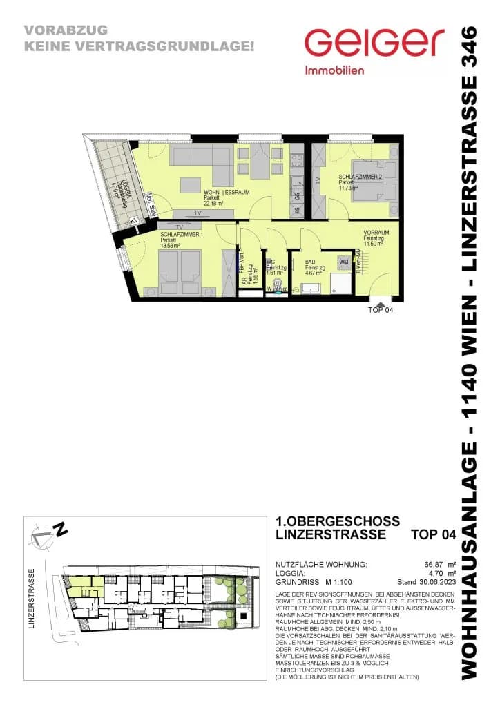 3-Zimmer-Wohnung kaufen in Wien – 67,19 m², € 418.700 – Bild 3 von 6