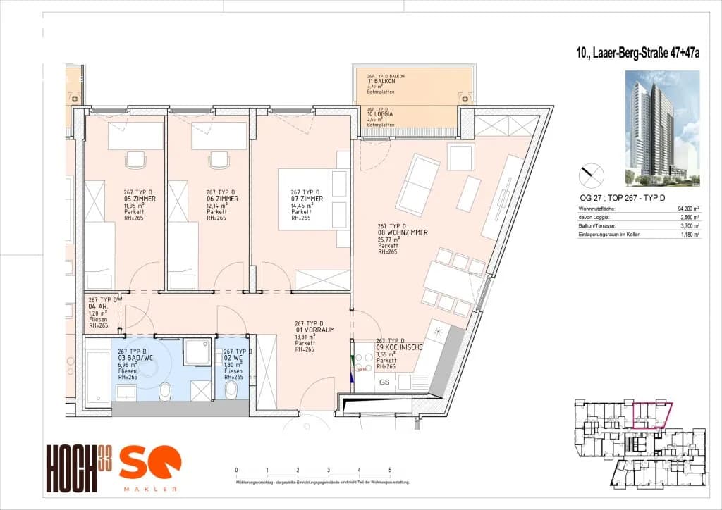 4-Zimmer-Wohnung kaufen in Wien – 91,42 m², € 599.000 – Bild 14 von 16