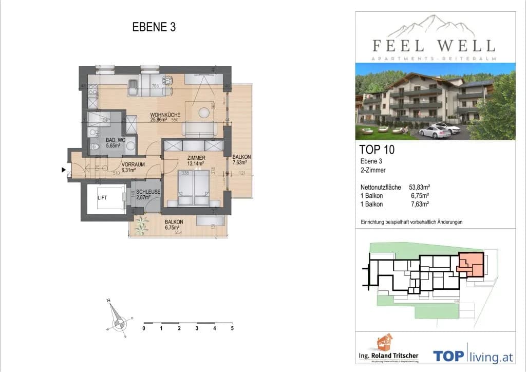 2-Zimmer-Wohnung kaufen in Liezen – 53,83 m², € 387.576 – Bild 7 von 7
