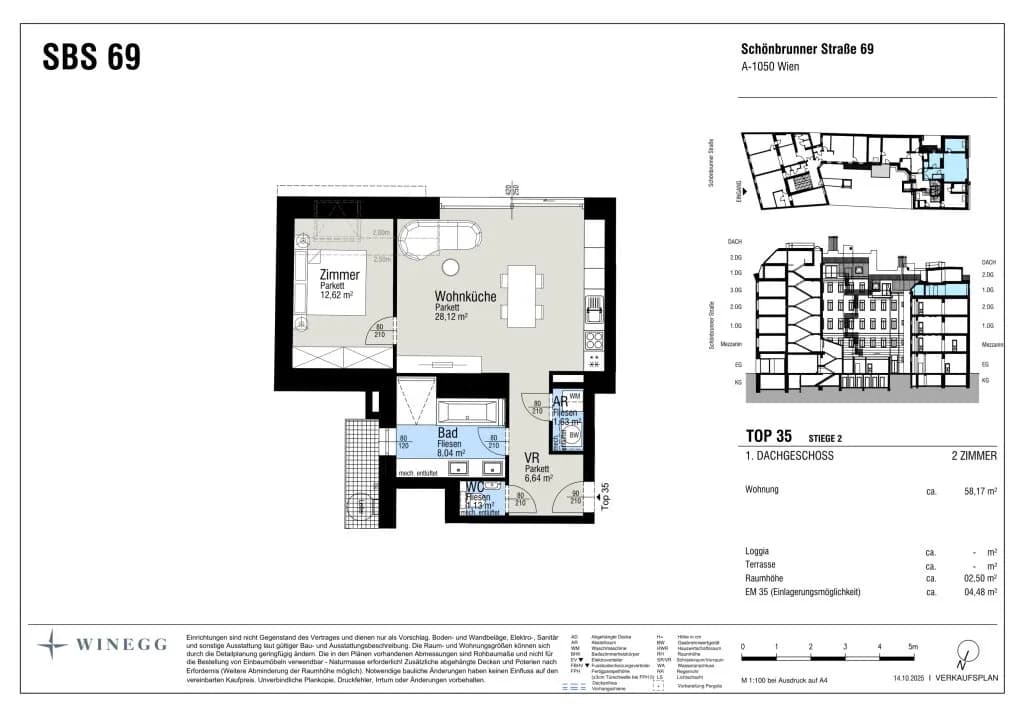 2-Zimmer-Wohnung kaufen in Wien – 58,17 m², € 729.000 – Bild 7 von 7