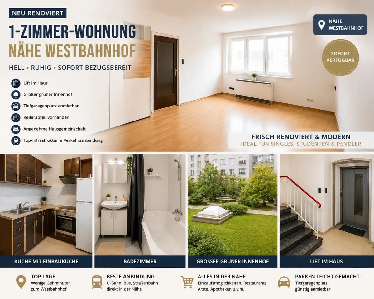 1-Zimmer-Wohnung mieten in Wien – 37 m², € 890 – Bild 3 von 5