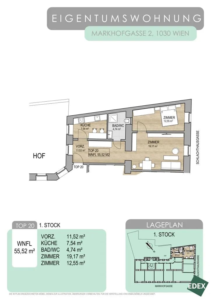 2-Zimmer-Wohnung kaufen in Wien – 55,52 m², € 270.000 – Bild 20 von 20