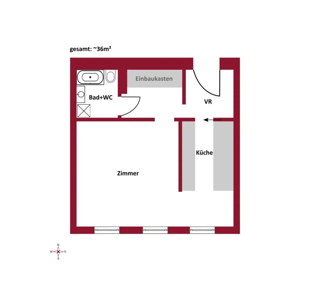 1-Zimmer-Wohnung kaufen in Wien – 36 m², € 178.000 – Bild 9 von 9