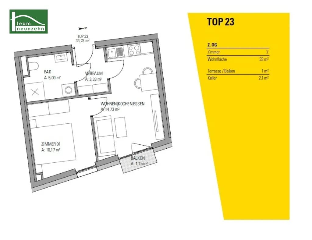 2-Zimmer-Wohnung mieten in Graz – 33,23 m², € 529 – Bild 14 von 14