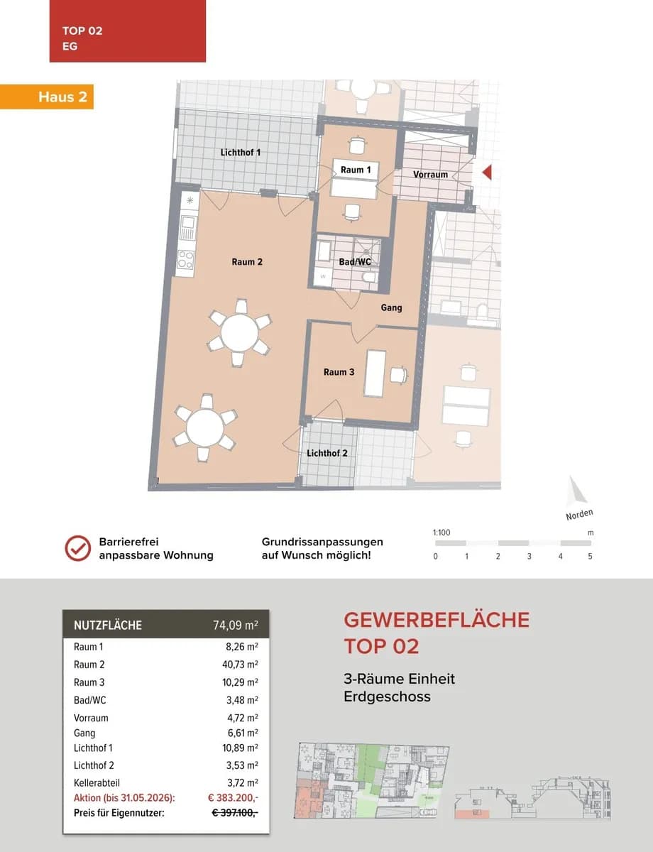 Gewerbeimmobilie kaufen in Wien – 74 m², € 345.200 – Bild 7 von 7
