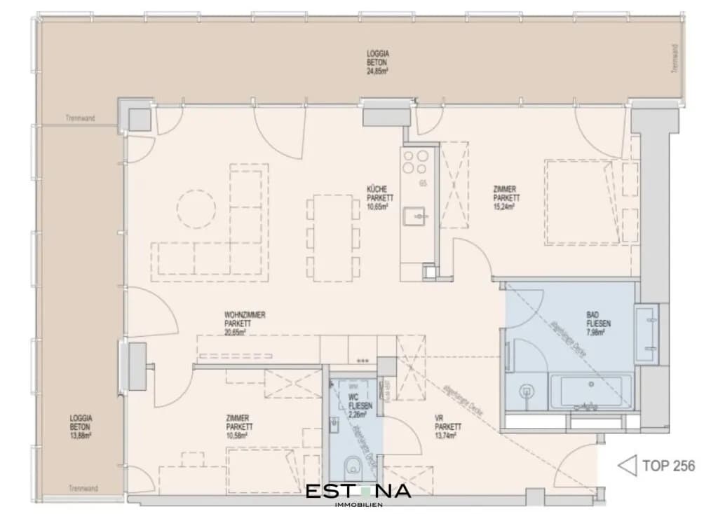 3-Zimmer-Wohnung mieten in Wien – 81,1 m², € 2.700 – Bild 26 von 26