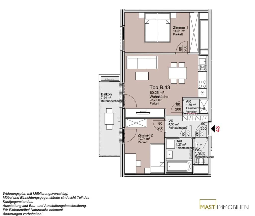 3-Zimmer-Wohnung kaufen in Wien – 60,26 m², € 499.000 – Bild 14 von 14
