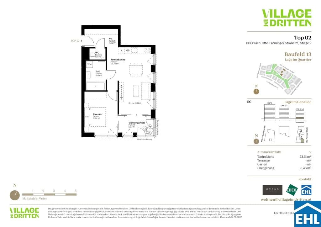 2-Zimmer-Wohnung kaufen in Wien – 53,61 m², € 374.000 – Bild 3 von 3