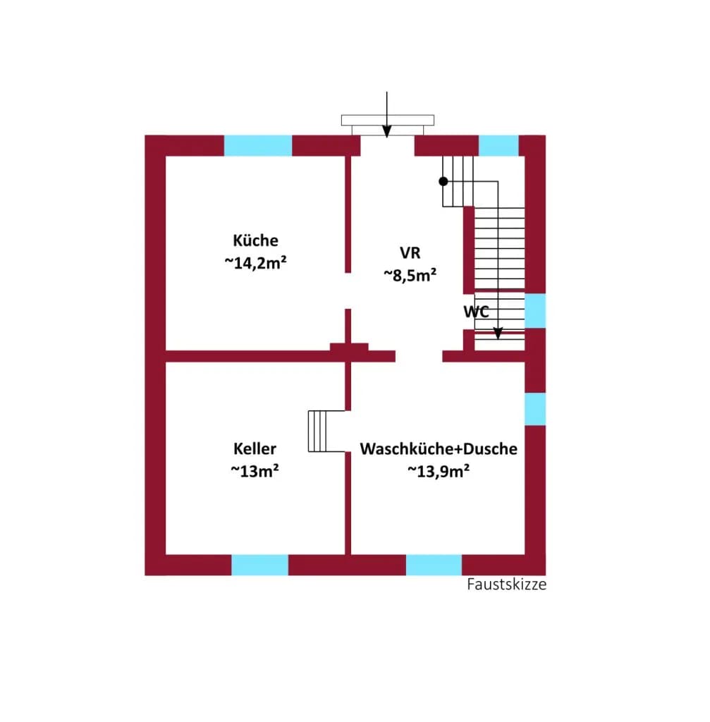 5-Zimmer-Immobilie kaufen in Baden – 140 m², € 230.000 – Bild 5 von 6