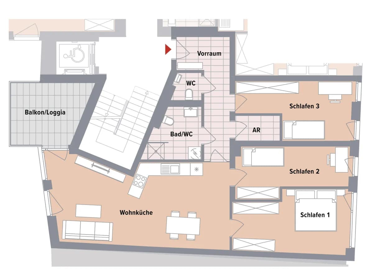 4-Zimmer-Wohnung kaufen in Graz – 96 m², € 665.700 – Bild 6 von 6