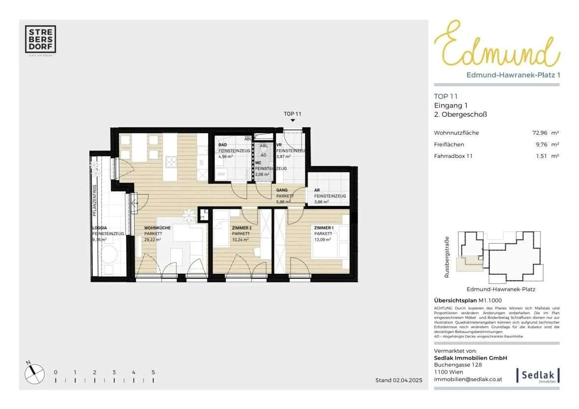 3-Zimmer-Wohnung kaufen in Wien – 72,96 m², € 465.500 – Bild 3 von 8
