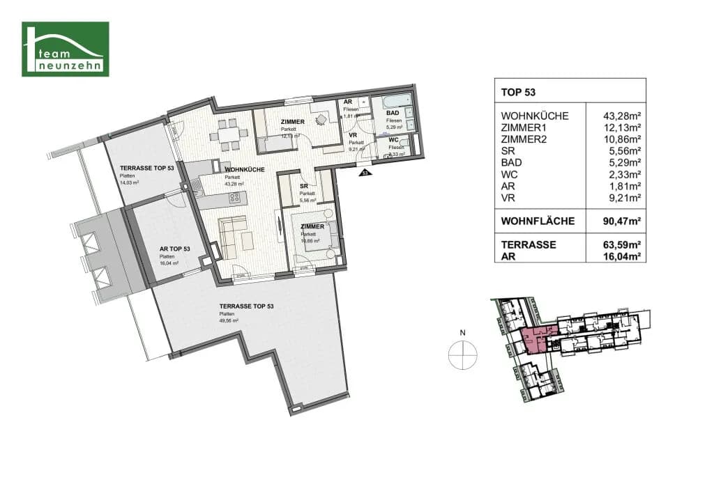 3-Zimmer-Wohnung mieten in Sankt Pölten – 90,47 m², € 1.724 – Bild 32 von 32
