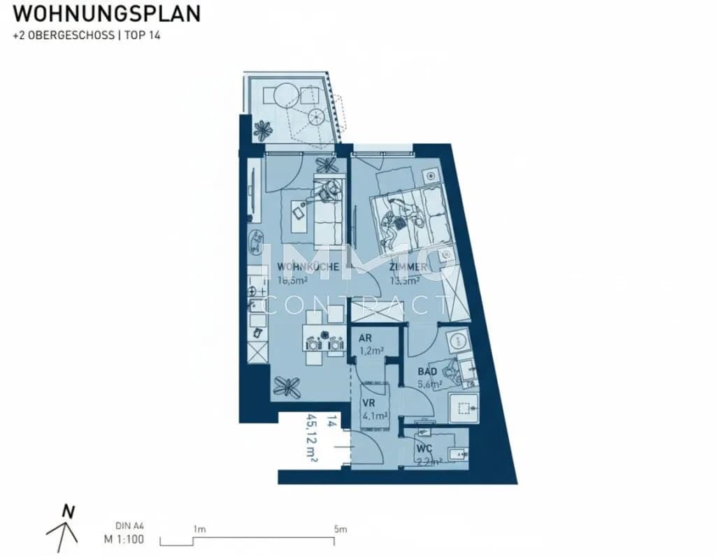 2-Zimmer-Wohnung kaufen in Wien – 45,12 m², € 299.500 – Bild 8 von 8