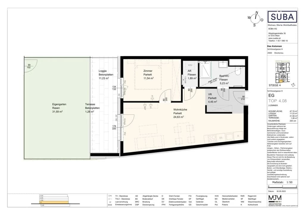 2-Zimmer-Wohnung mieten in Korneuburg – 47,74 m², € 949 – Bild 14 von 14