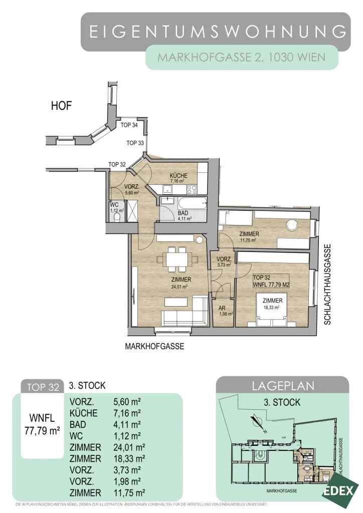 3-Zimmer-Wohnung kaufen in Wien – 77,79 m², € 449.000 – Bild 25 von 25