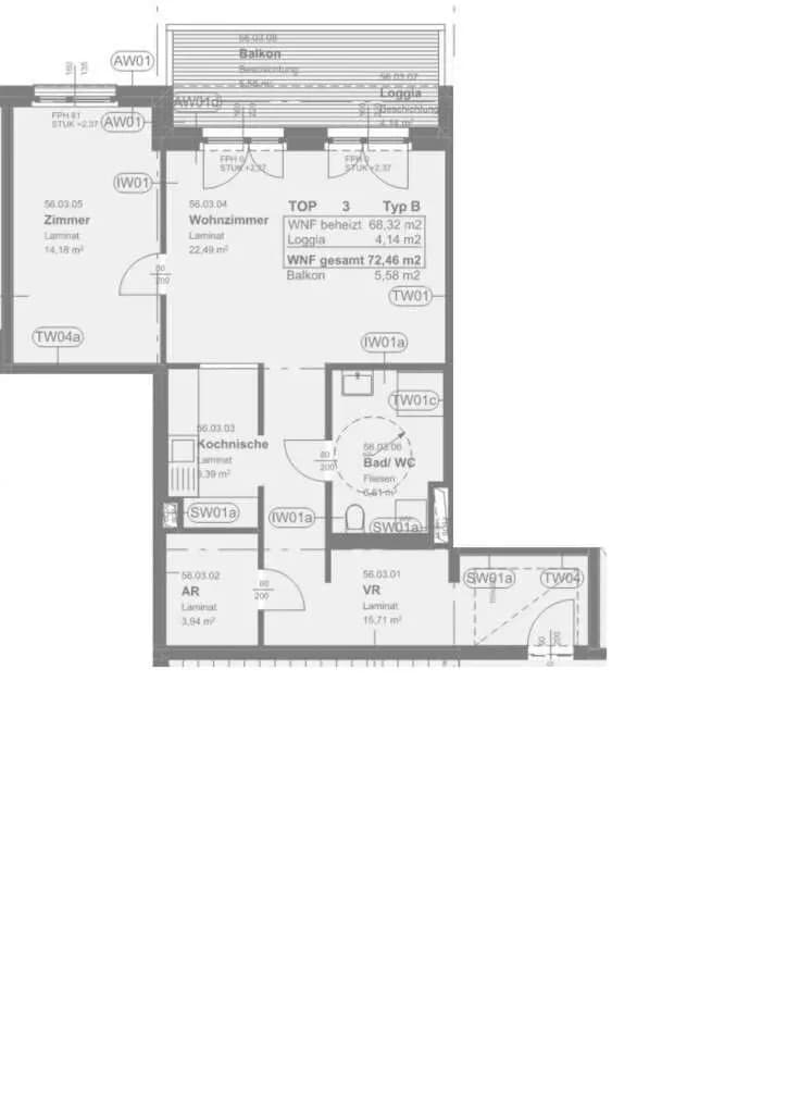 2-Zimmer-Wohnung mieten in Graz – 68,32 m², € 891 – Bild 9 von 9