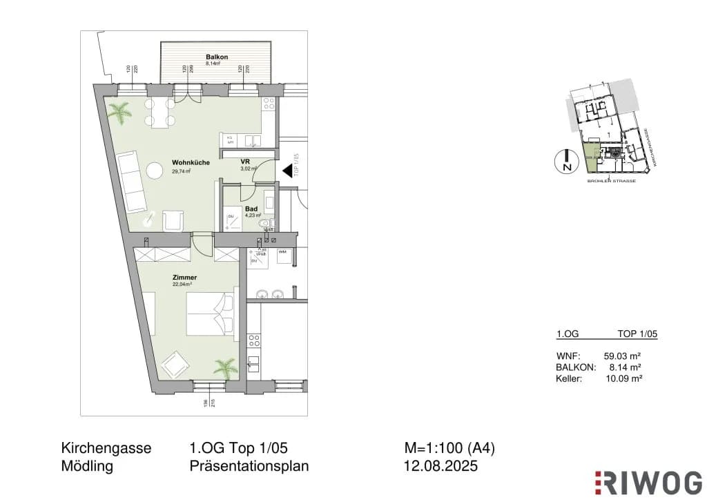 2-Zimmer-Wohnung kaufen in Mödling – 59,03 m², € 449.000 – Bild 26 von 27