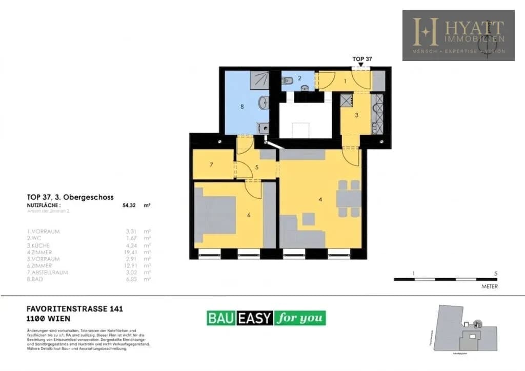 2-Zimmer-Wohnung kaufen in Wien – 54,32 m², € 317.000 – Bild 13 von 13