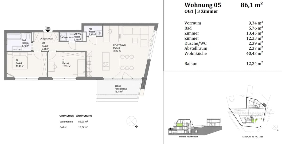 3-Zimmer-Wohnung kaufen in Mödling – 86,07 m², € 577.500 – Bild 9 von 9