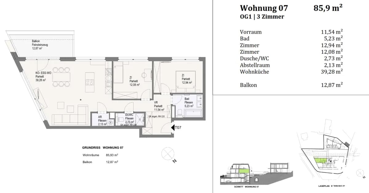 3-Zimmer-Wohnung kaufen in Mödling – 85,93 m², € 575.000 – Bild 11 von 11