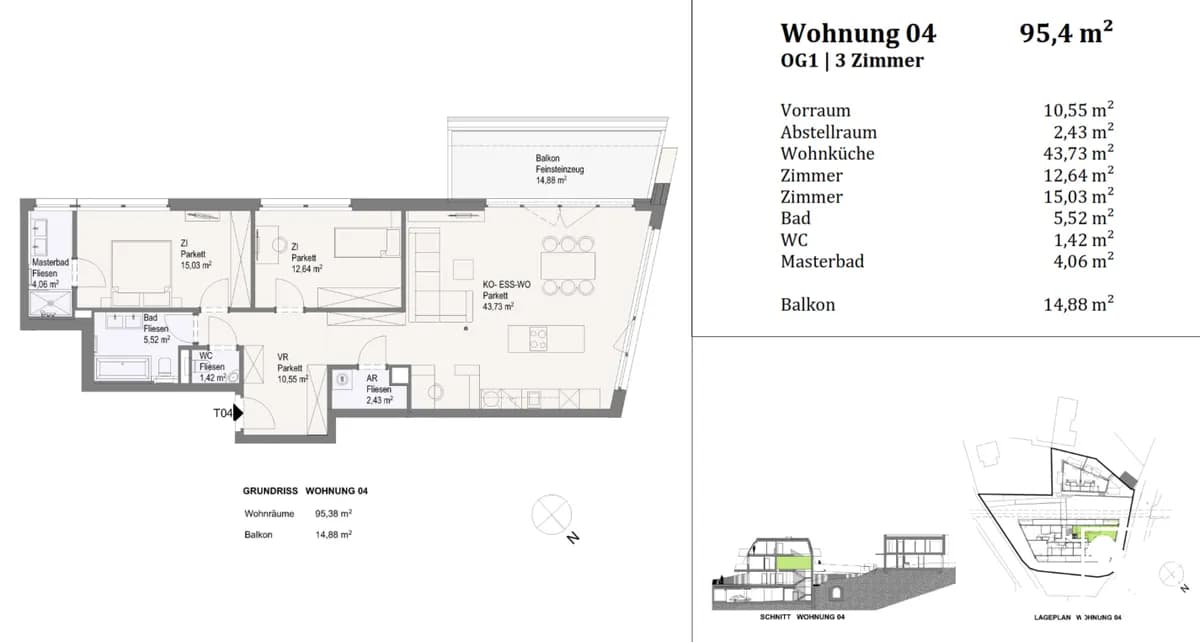 3-Zimmer-Wohnung kaufen in Mödling – 95,38 m², € 648.900 – Bild 10 von 10