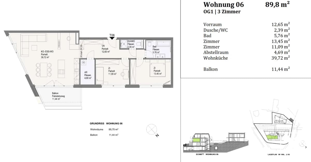 3-Zimmer-Wohnung kaufen in Mödling – 89,75 m², € 598.500 – Bild 10 von 10