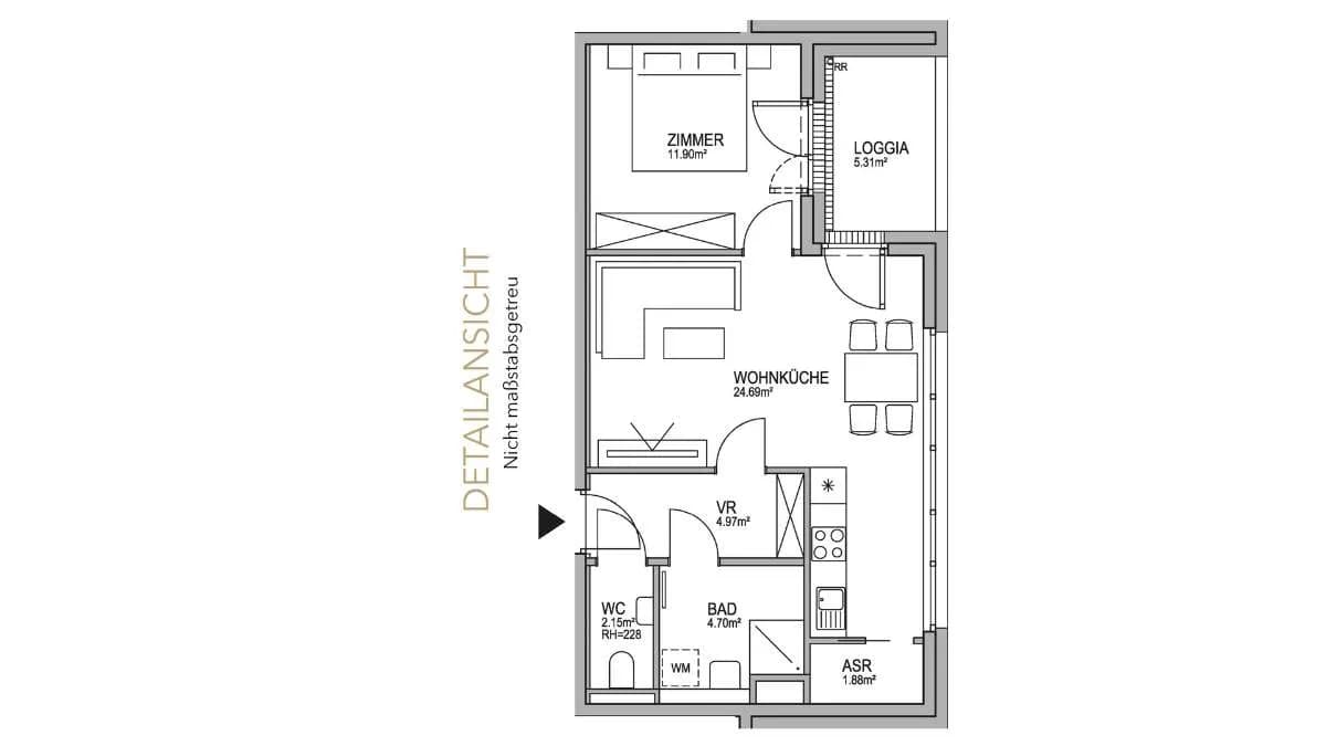 2-Zimmer-Wohnung kaufen in Wien – 50,35 m², € 383.000 – Bild 8 von 10