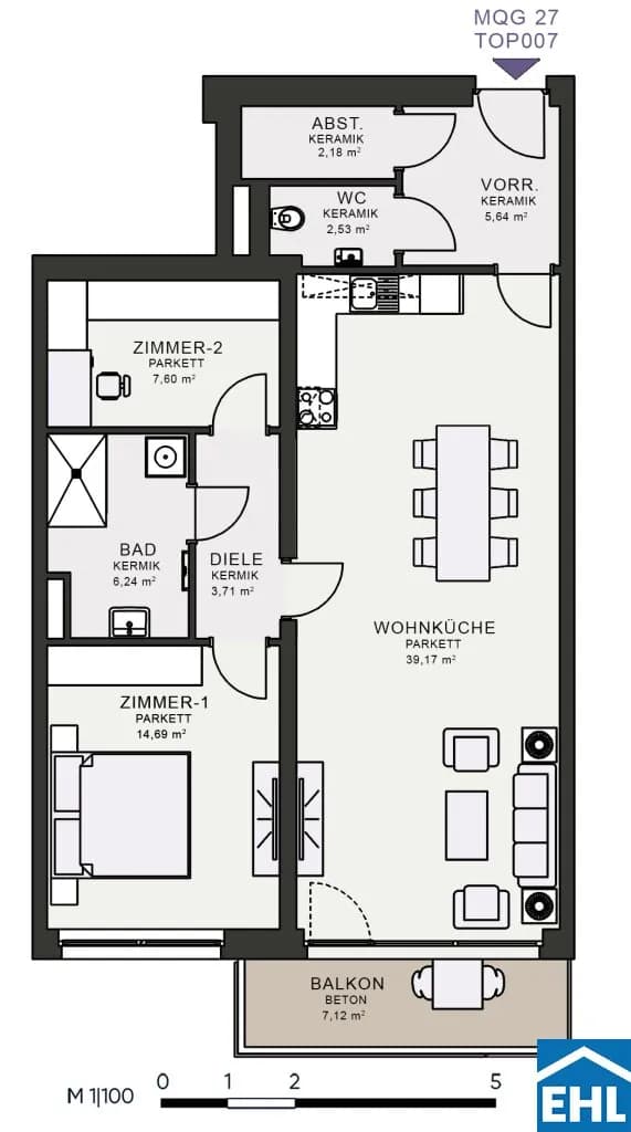 3-Zimmer-Wohnung mieten in Graz – 79,38 m², € 1.200 – Bild 7 von 7