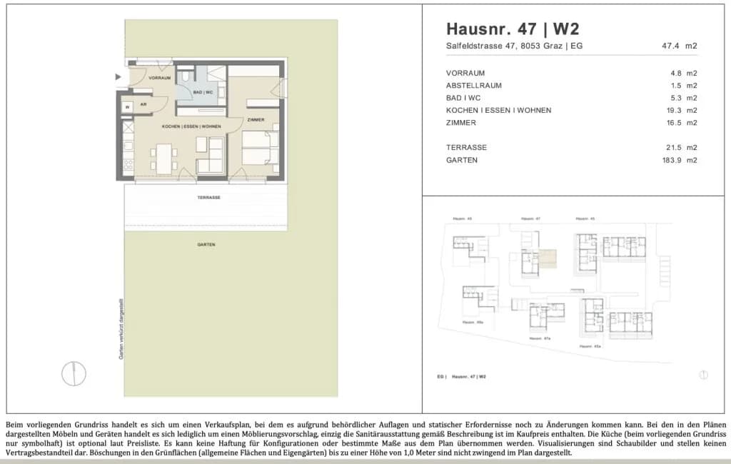 2-Zimmer-Wohnung kaufen in Graz – 47,4 m², € 269.000 – Bild 21 von 21