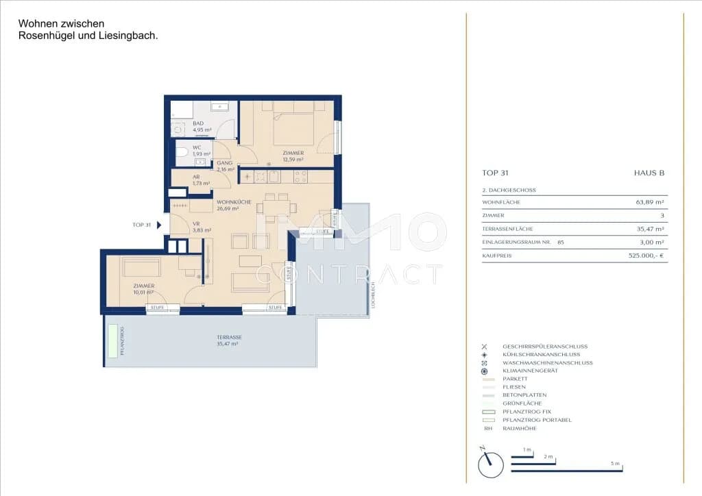 3-Zimmer-Wohnung kaufen in Wien – 63,89 m², € 525.000 – Bild 11 von 11