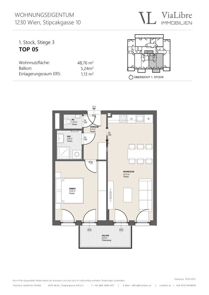 2-Zimmer-Wohnung kaufen in Wien – 48,84 m², € 283.000 – Bild 18 von 23