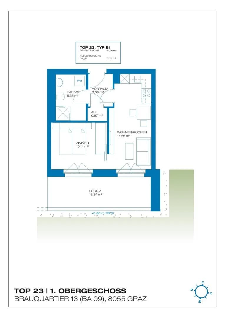 2-Zimmer-Wohnung mieten in Graz – 46,44 m², € 589 – Bild 14 von 14