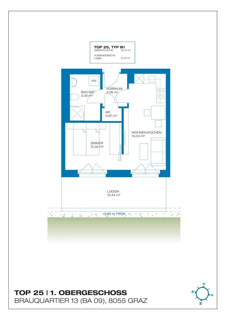 2-Zimmer-Wohnung mieten in Graz – 46,44 m², € 599 – Bild 14 von 14