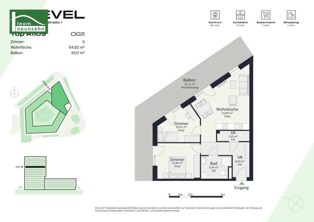 3-Zimmer-Wohnung mieten in Graz – 64,82 m², € 1.139 – Bild 21 von 21